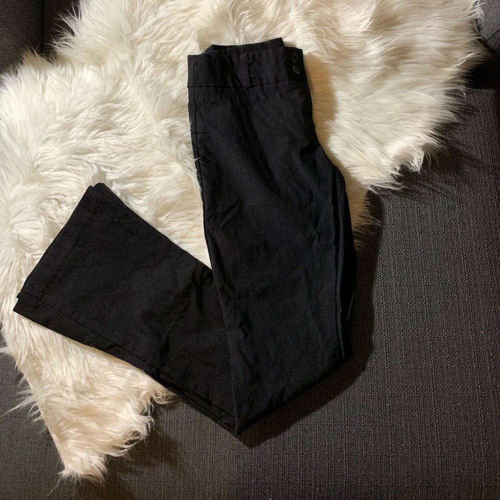 Black boot cut trousers